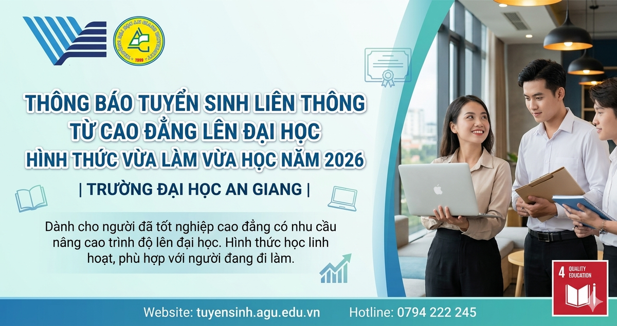 Thông báo tuyển sinh liên thông từ cao đẳng lên đại học hình thức vừa làm vừa học năm 2026