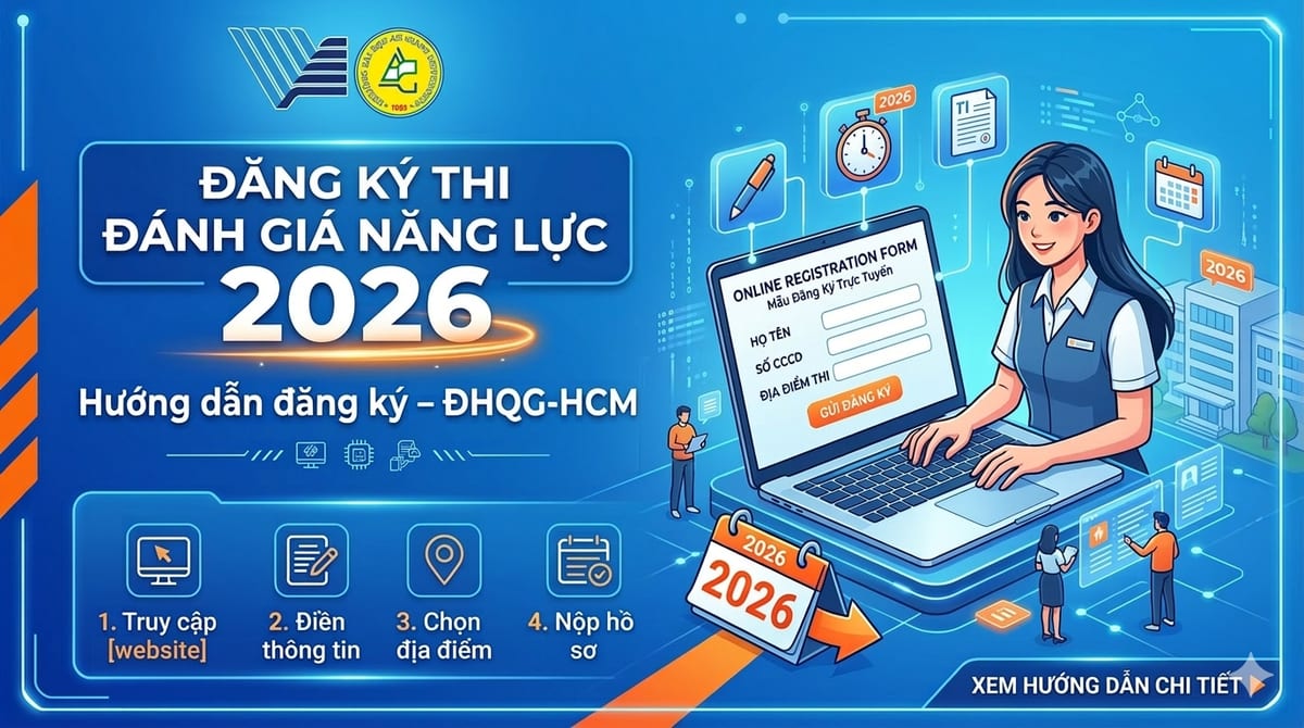 Hướng dẫn đăng ký thi Đánh giá năng lực ĐHQG-HCM năm 2026