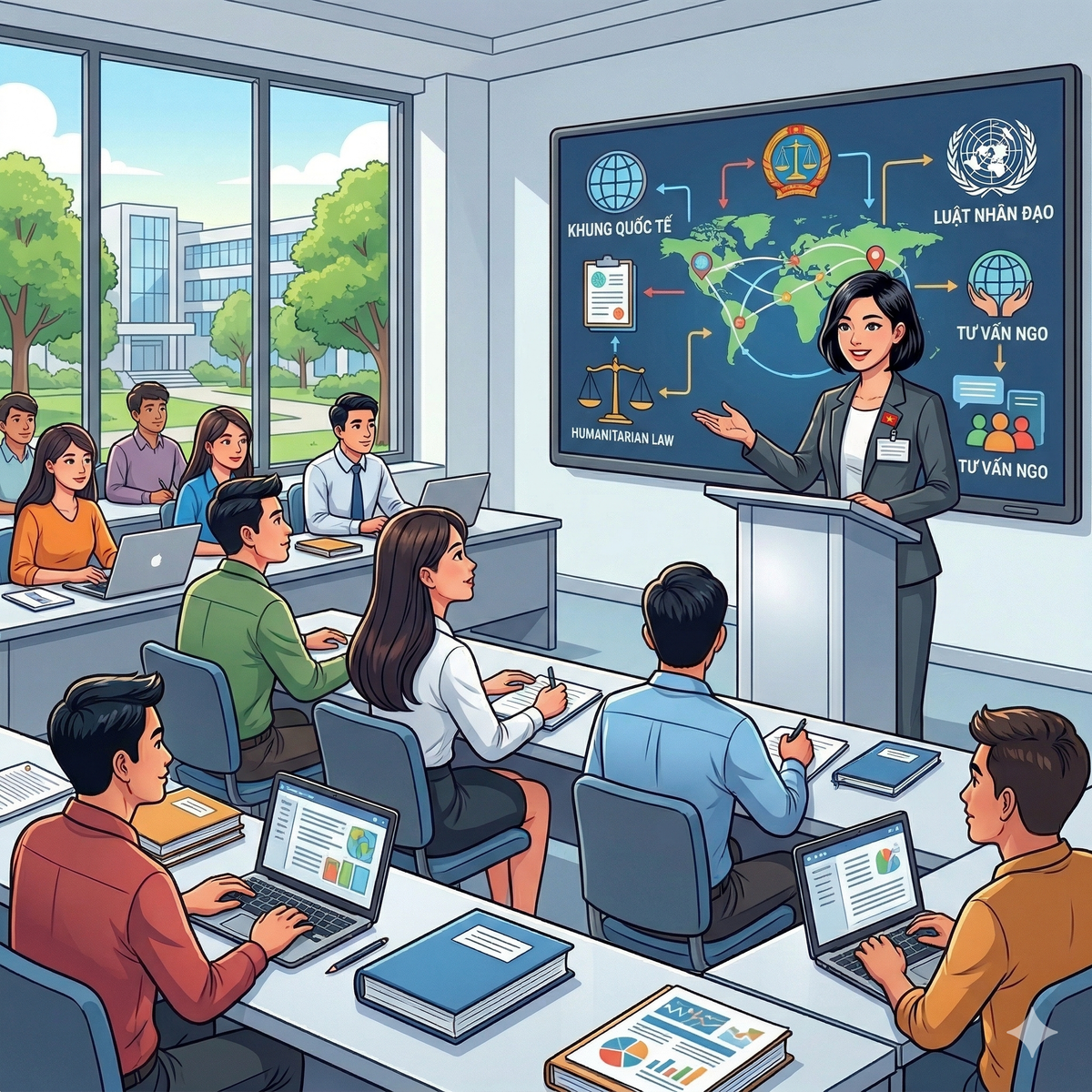 Giảng dạy và nghiên cứu: Giảng viên, nghiên cứu viên tại các Viện nghiên cứu, cơ sở giáo dục đại học; hoặc làm cố vấn pháp lý cho các Tổ chức phi chính phủ (NGOs), tổ chức quốc tế.