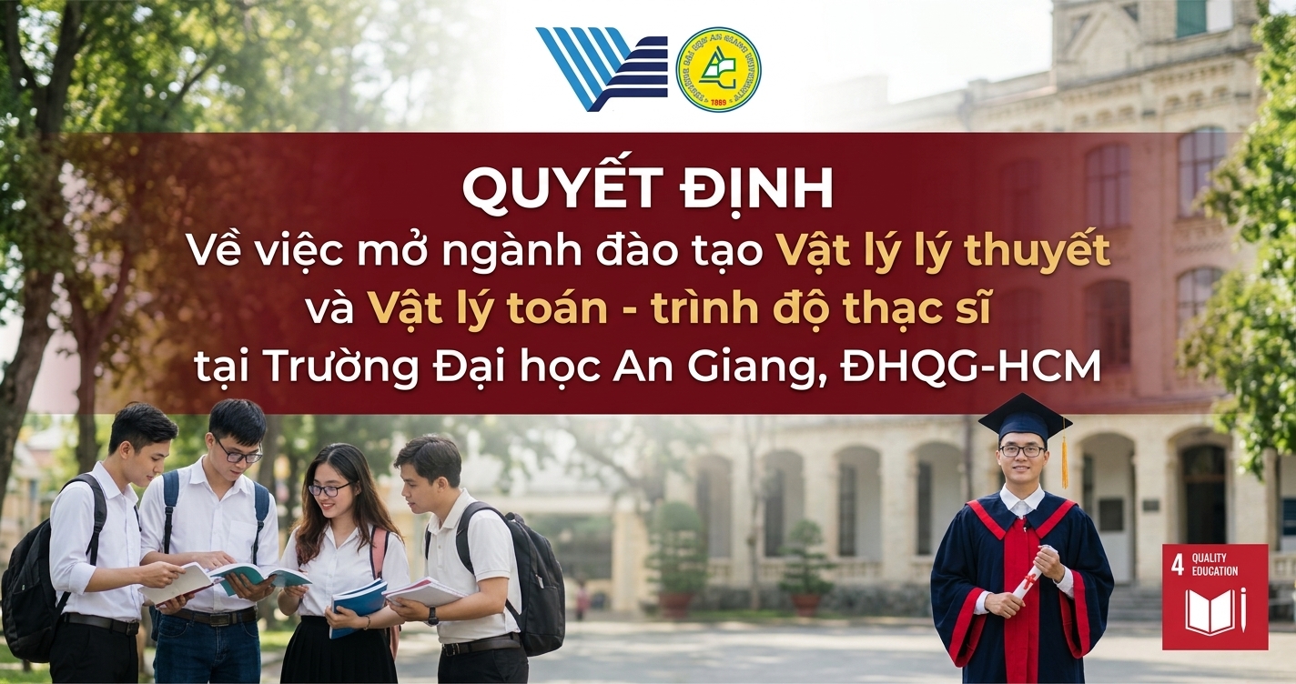Quyết định về việc mở ngành đào tạo Vật lý lý thuyết và Vật lý toán - trình độ thạc sĩ tại Trường Đại học An Giang, ĐHQG-HCM