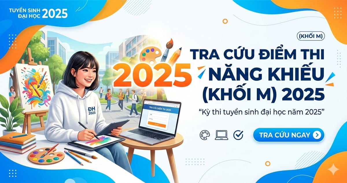 Tra cứu điểm thi tuyển sinh năng khiếu (Khối M) kỳ thi tuyển sinh đại học năm 2025